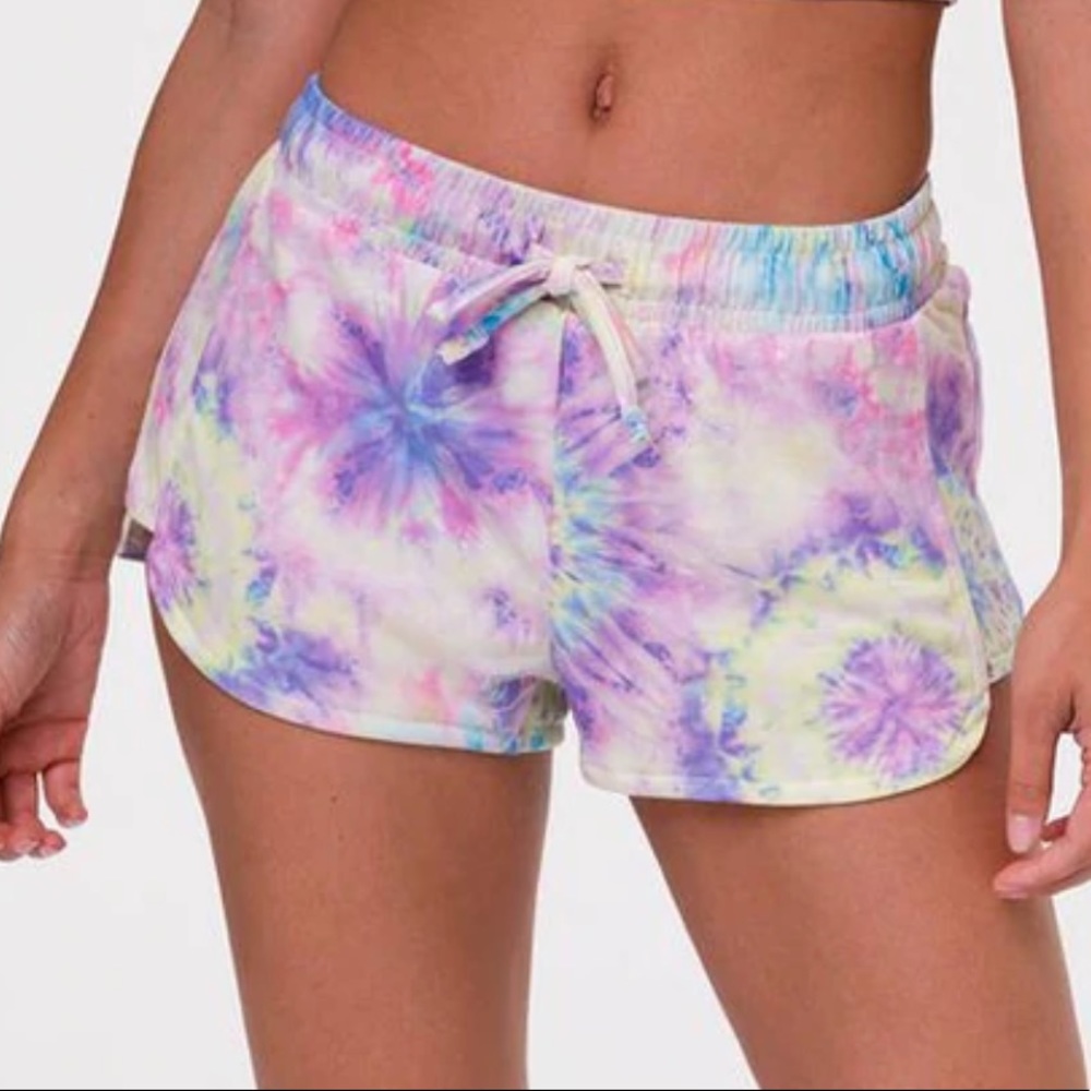 Onzie: French Terry Sweat Short, Size S/M, Yoga Flow Design Short, Neon Tie Dye